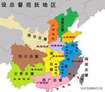 清朝行政区划：内地18省、5将军辖区、2办事大臣、漠南蒙古各部